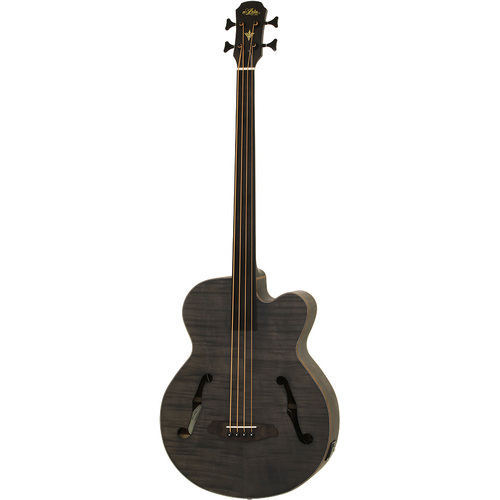Aria FEB-F2/FL Elecord Series Fretless AC/EL Bass Guitar in Stained Black