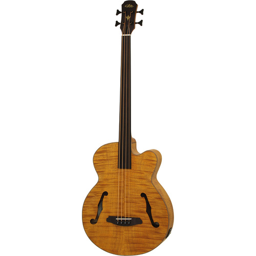 Aria FEB-F2/FL Elecord Series Fretless AC/EL Bass Guitar in Stained Brown