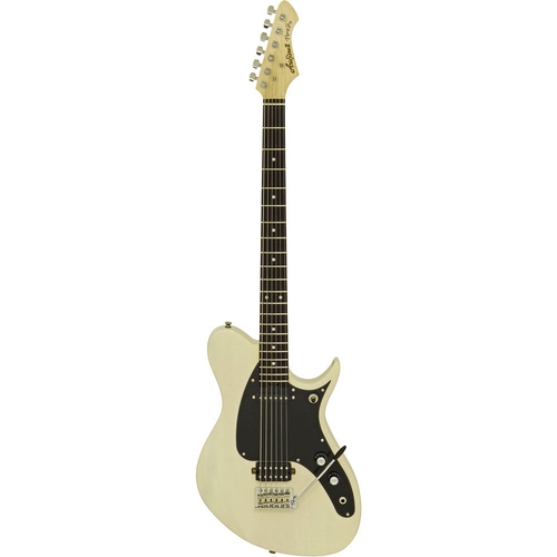 Aria Pro II J-B'Tone Baritone Electric Guitar in See-Thru Vintage White