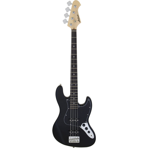 Aria STB-JB Series Electric Bass Guitar in Black with Black Pickguard