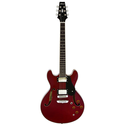 Aria TA-CLASSIC Semi-Hollow Electric Guitar in Wine Red Gloss