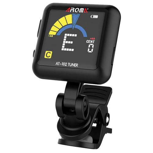 Aroma AT102BK Rechargable Chromatic Clip-on Tuner Black