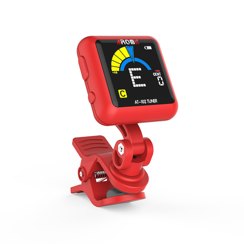 Aroma AT102RD Rechargable Chromatic Clip-on Tuner Red