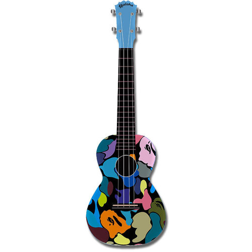 Kealoha "Abstract Blobs" Design Concert Ukulele with Blue ABS Resin Body