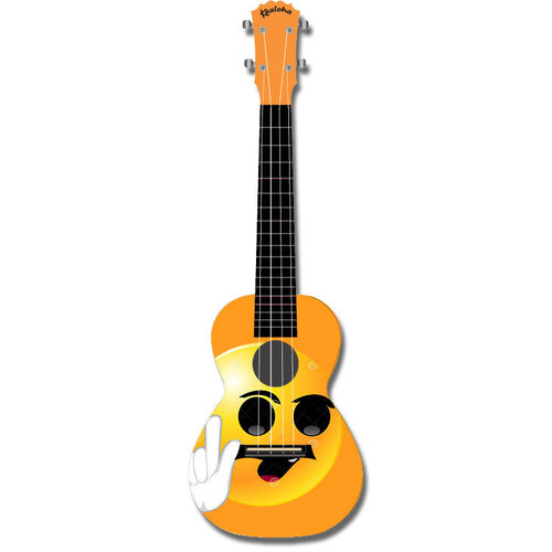 Kealoha "Smiley Yellow Face" Design Concert Ukulele with Yellow ABS Resin Body