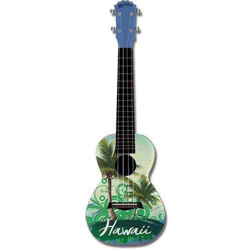 Kealoha "Hawaii Palms" Design Concert Ukulele with Blue ABS Resin Body
