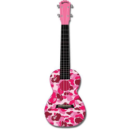 Kealoha "Pink Camo Petals" Design Concert Ukulele with Pink ABS Resin Body