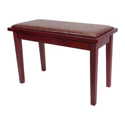 Crown Deluxe Timber Trim Duet Piano Stool with Storage Compartment (Mahogany)