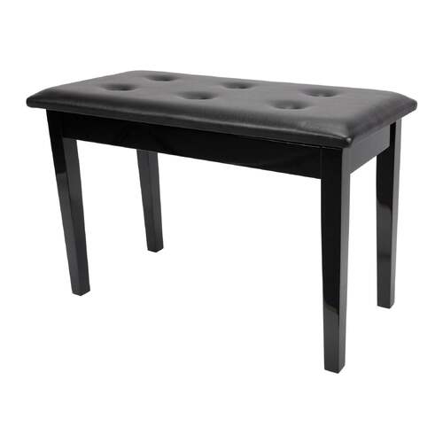 Crown Standard Tufted Duet Piano Stool with Storage Compartment (Black)