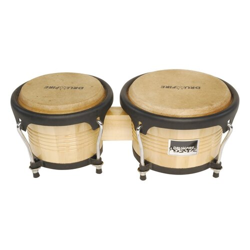 Drumfire 7.5" and 8.5" Deluxe Wood Bongos (Natural Gloss)