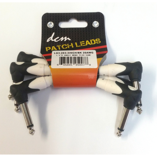 DCM DLG3203-3 3" Inch Patch Cable 3-Pack Molded Plugs
