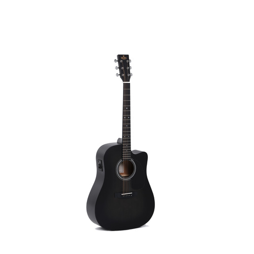 Sigma Dreadnought Cutaway Solid Spruce Top Blackburst, Mahogany Back and Sides in Satin