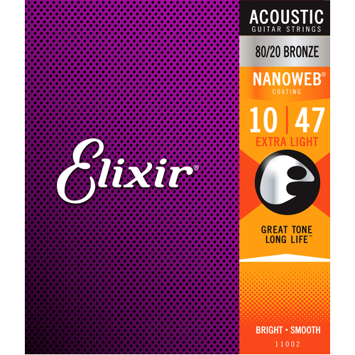 Elixir 11002 Nanoweb 80/20  Extra Light 10 - 47