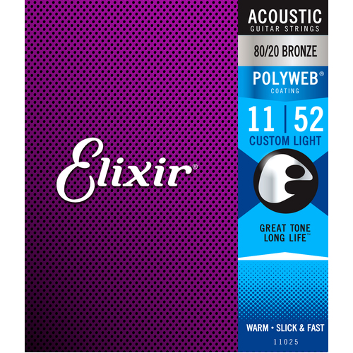 Elixir 11025 Polyweb 80/20  Custom Light 11-52