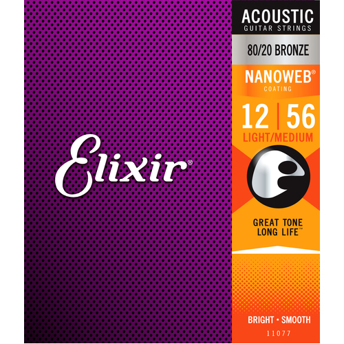 Elixir 11077 Nanoweb 80/20  Light-Med 12-56