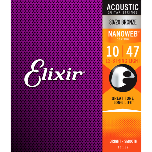 Elixir 11152 Nanoweb 80/20   12 String Light 10-47