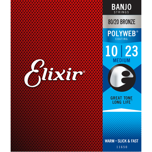 Elixir 11650 Polyweb Banjo   Medium 10-23