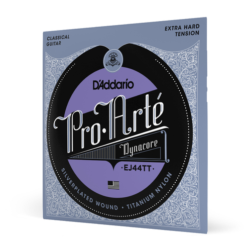 D'Addario EJ44TT ProArte Dynacore Classical Guitar Strings, Titanium Trebles, Extra-Hard Tension