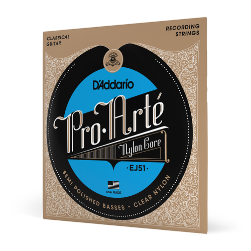 D'Addario EJ51 Pro-Arte Classical Guitar Strings with Polished Basses, Hard Tension