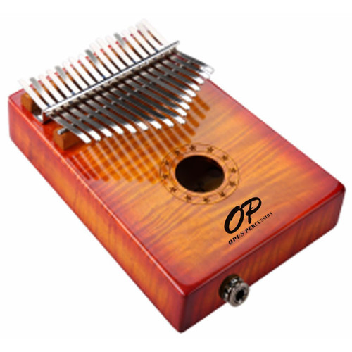 Opus Percussion 17-Key Curly Maple Kalimba with Pickup in Sunburst Gloss