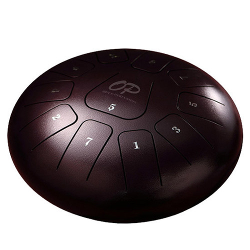 Opus Percussion 12" Metal 11-Note Standard Carves Style Tongue Drum in Chestnut