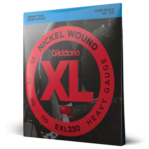 D'Addario EXL230 Nickel Wound Bass Guitar Strings, Heavy, 55-110, Long Scale