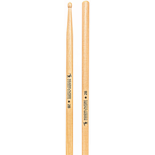 Headhunters Hickory Classic 2B Drum Sticks with Wood Tip (1-Pair)
