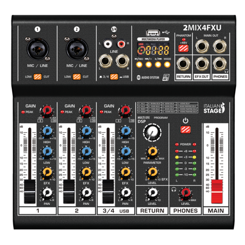 Italian Stage 2MIX4FXU 4-Channel Stereo Mixer