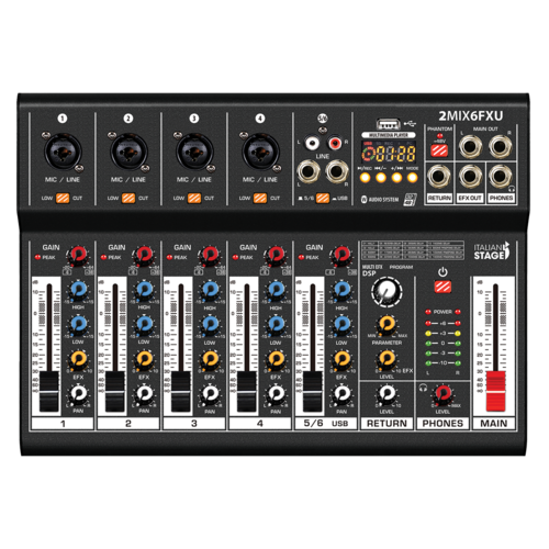 Italian Stage 2MIX6FXU 6-Channel Stereo Mixer