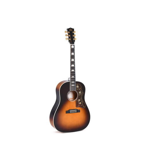 Sigma Dreadnought Slope Shoulder, Solid Sitka Spruce Top, Flamed Maple Back and Sides in Sunburst Gloss