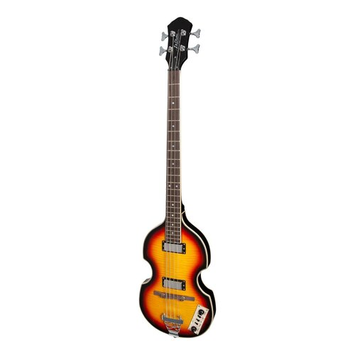 J&D Luthiers 4 String Violin-Style Electric Bass Guitar (Tobacco Sunburst)