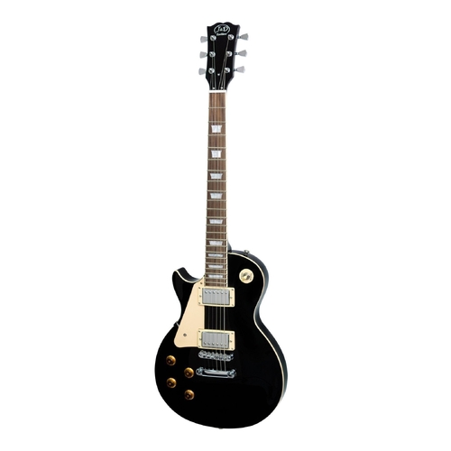 J&D Luthiers LP-Style Left Handed Electric Guitar (Black)