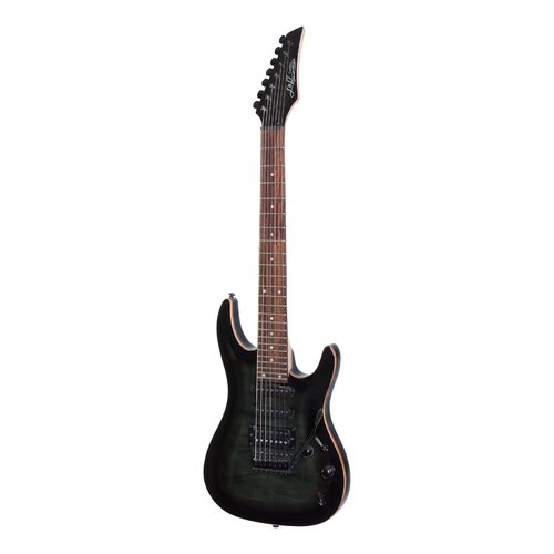 J&D Luthiers IE9 7 String Contemporary Electric Guitar (Transparent Black)