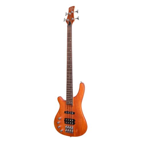 J&D Luthiers 4 String T-Style Contemporary Active Left Handed Electric Bass Guitar (Natural Satin)