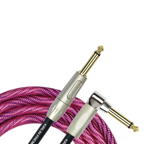 Kirlin IWB202WPP 10ft Premium Plus Wave Pink Guitar Cable RA to Straight