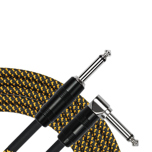Kirlin IWC202BY 10ft Tweed Woven Guitar Cable Straight to RA