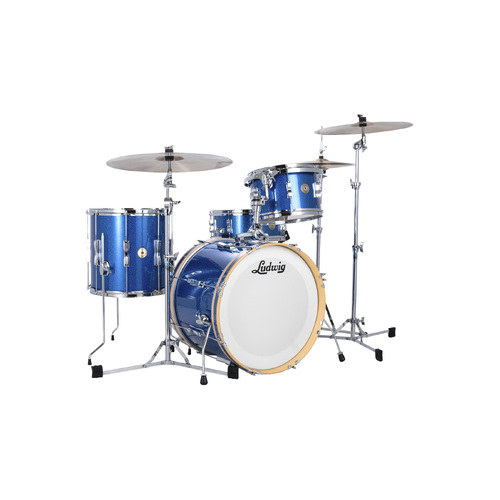 Ludwig Continental Club Shell Pack Downbeat Plus - Blue Sparkle