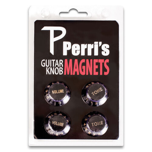 Perris Black Guitar Knob Fridge Magnets (4-Pack)
