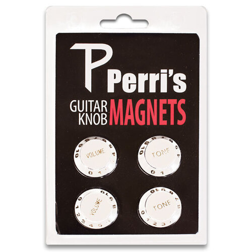 Perris White Guitar Knob Fridge Magnets (4-Pack)