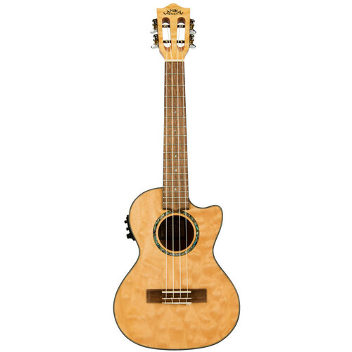 Lanikai Quilted Maple Tenor AC/EL Ukulele in Natural Stain Gloss Finish