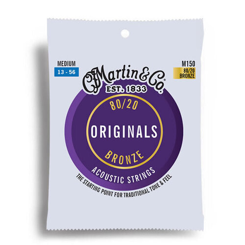 Martin Originals 80/20 Bronze Medium Guitar String Set (13-56)
