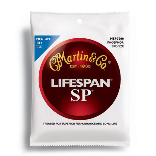Martin SP Lifespan 92/8 Phosphor Bronze Medium Guitar String Set (13-56)