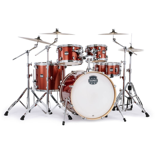 Mapex MA529SFOR Mars Birch Series 5-Pce Drum Kit in Blood Orange Sparkle