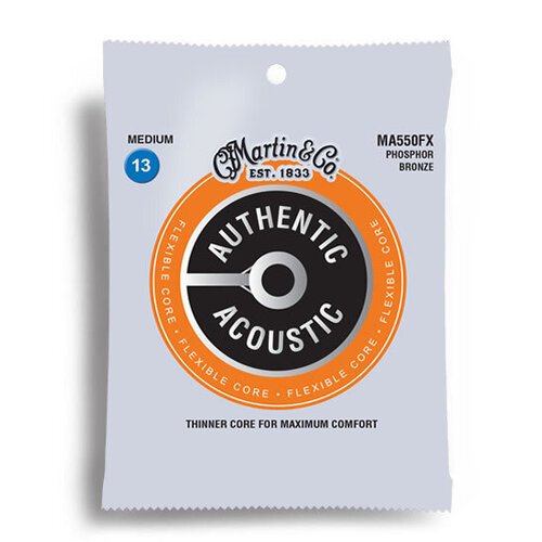 Martin Authentic Acoustic Flexible Core 92/8 Phosphor Bronze Custom Light Guitar String Set (13-56)