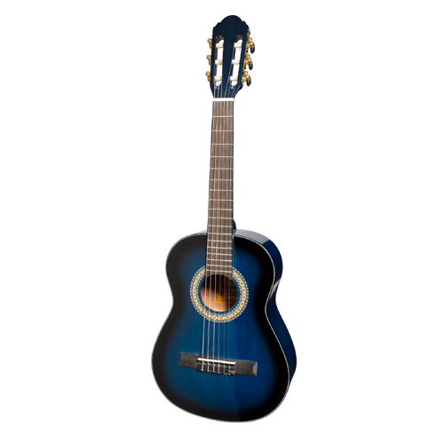 Martinez G-Series 1/2 Size Student Classical Guitar with Built in Tuner (Blue-Gloss)