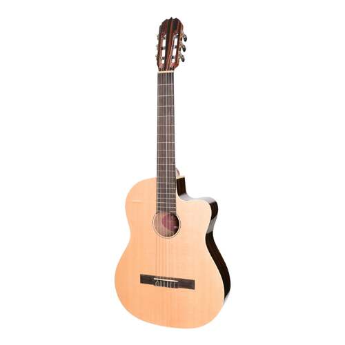 Martinez 'Southern Star Series' Spruce Solid Top AC/EL Classical Cutaway Guitar (Natural Gloss)