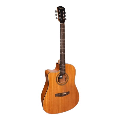 Martinez '41 Series' Left Handed Dreadnought Cutaway AC/EL Guitar (Mahogany)