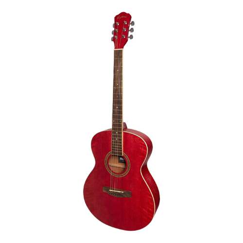 Martinez '41 Series' Folk Size Acoustic Guitar (Strawberry Pink)