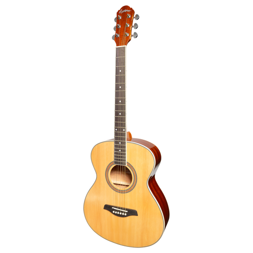 Martinez '41 Series' Left Handed Folk Size AC/EL Guitar (Spruce/Sapele)