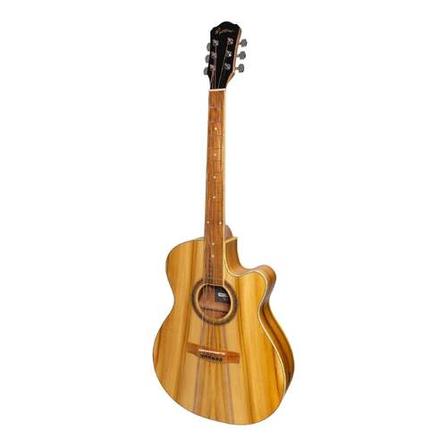 Martinez '41 Series' Folk Size Cutaway AC/EL Guitar (Jati-Teakwood)